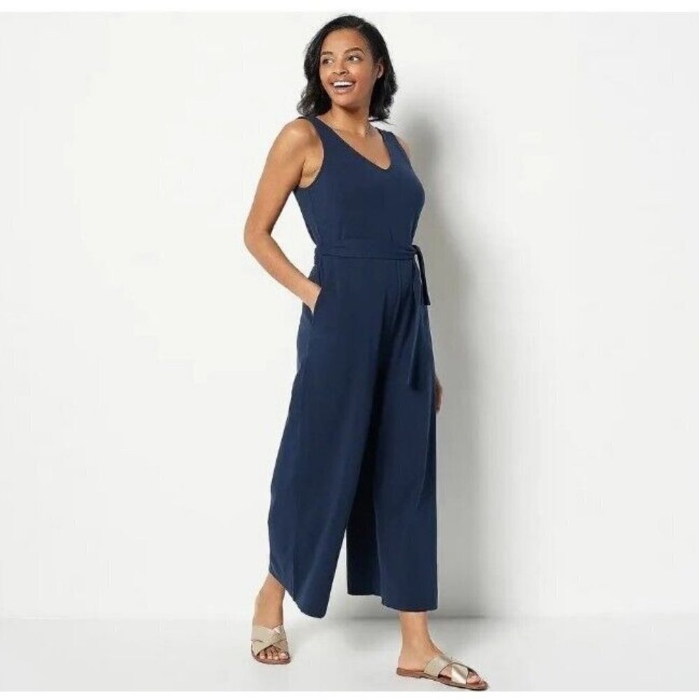 Encore by Idina Menzel Regular V-Neck Romper Midnight X-Small